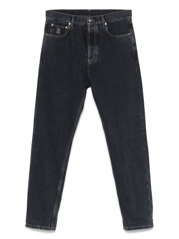 Brunello Cucinelli Logo-embroidered Jeans
