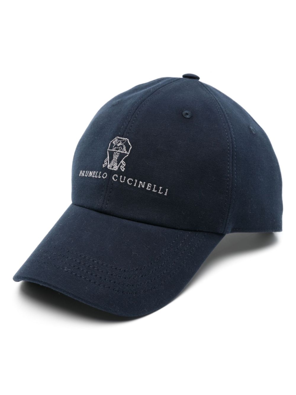 Brunello Cucinelli Logo Cotton Baseball Cap - Blue
