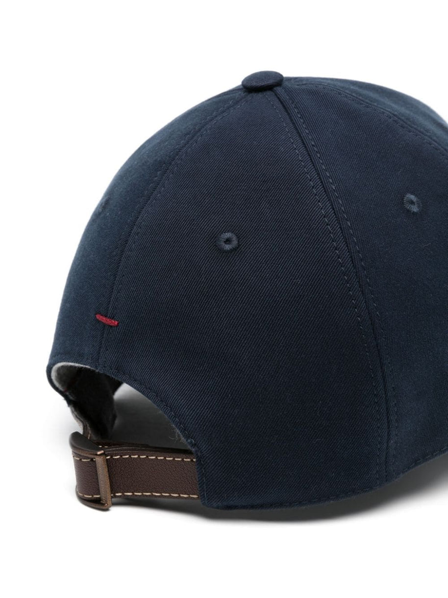 Brunello Cucinelli Logo Cotton Baseball Cap - Blue