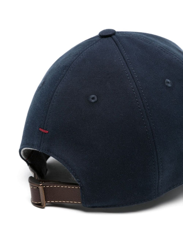 Brunello Cucinelli Logo Cotton Baseball Cap - Blue