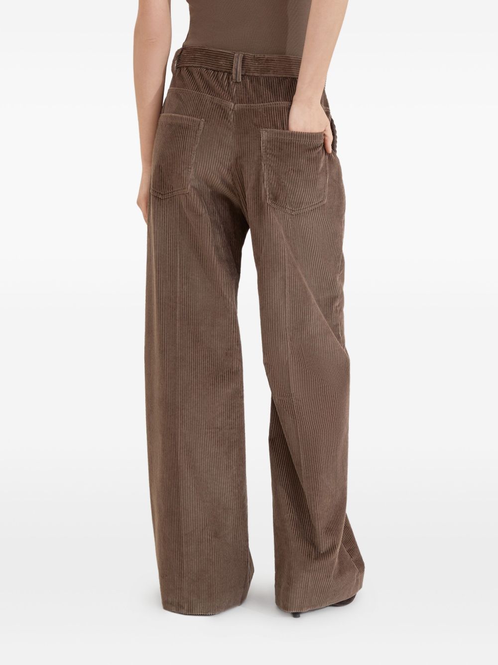 Brunello Cucinelli Wide Leg Cotton Trousers