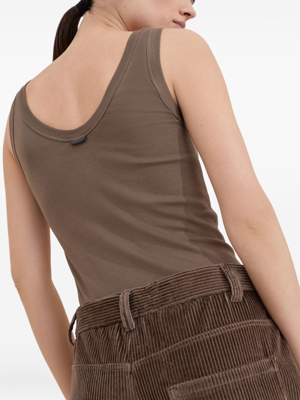 Brunello Cucinelli Wide Leg Cotton Trousers