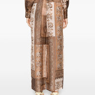 Zimmermann Lucky Printed Silk Trousers - Brown