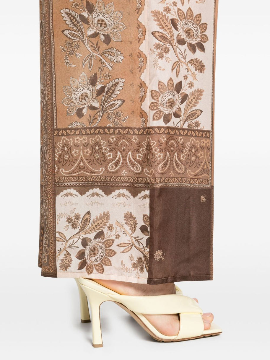 Zimmermann Lucky Printed Silk Trousers - Brown