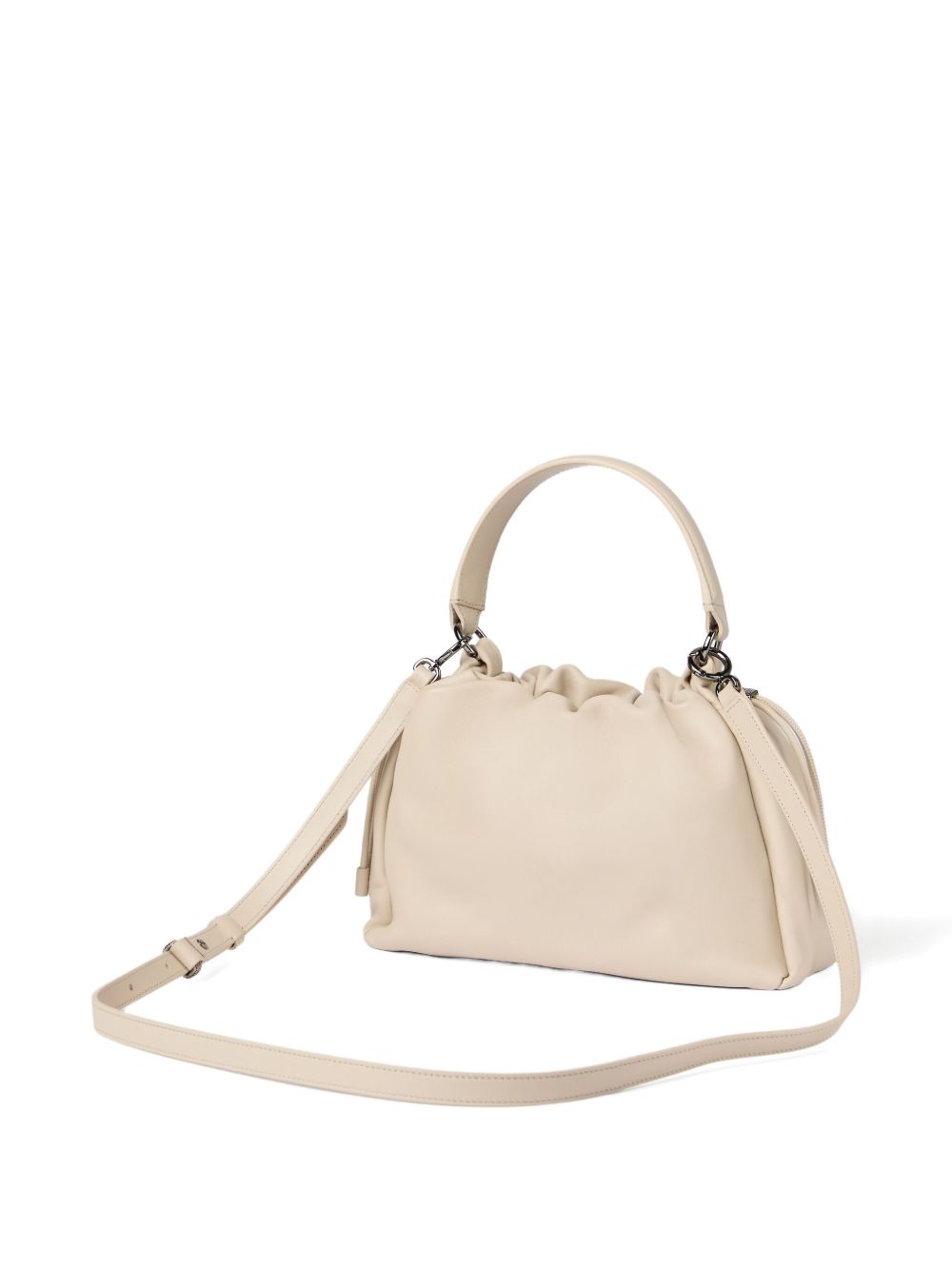 Brunello Cucinelli Mellow Small Bucket Bag In Soft Leather With Monili