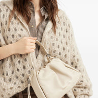 Brunello Cucinelli  Bucket Mellow Small Leather Handbag  - Ivory