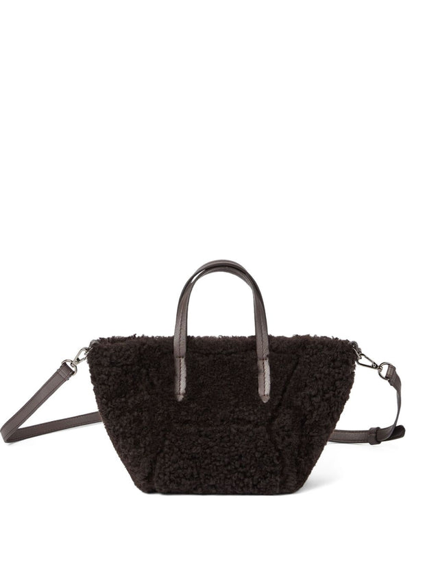 Brunello Cucinelli Shearling Shopping Bag - Brown