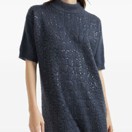Brunello Cucinelli Wool Turtle-neck Dress - Blue