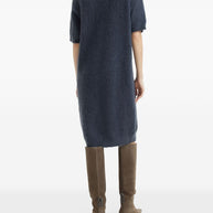 Brunello Cucinelli Wool Turtle-neck Dress - Blue