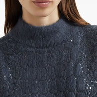 Brunello Cucinelli Wool Turtle-neck Dress - Blue
