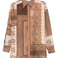 Zimmermann Lucky Printed Silk Shirt - Brown