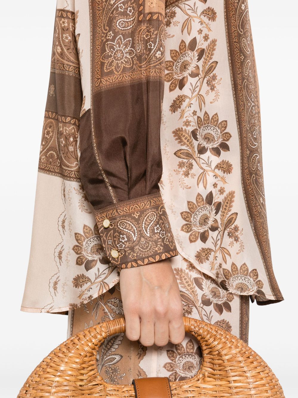 Zimmermann Lucky Printed Silk Shirt - Brown