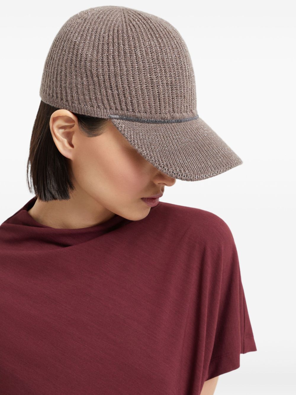 Brunello Cucinelli Cashmere Baseball Cap Brown