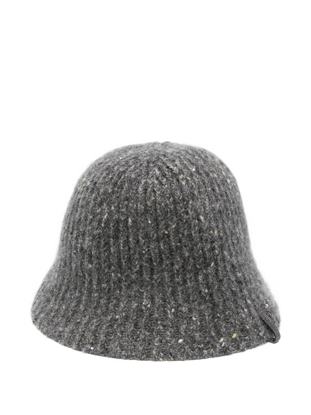 Brunello Cucinelli Wool Embellished Cloche Hat Grey