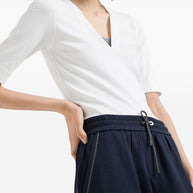 Brunello Cucinelli Cotton And Silk Trousers - Blue