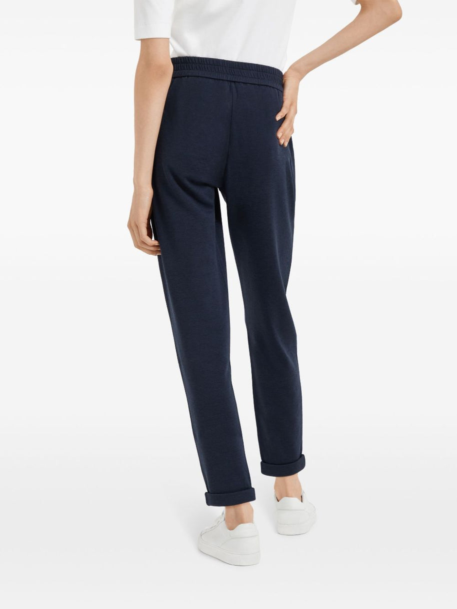 Brunello Cucinelli Cotton And Silk Trousers - Blue