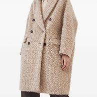 Brunello Cucinelli Virgin Wool And Mohair Coat With Dazzling Croc Motif