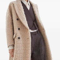 Brunello Cucinelli Virgin Wool And Mohair Coat With Dazzling Croc Motif
