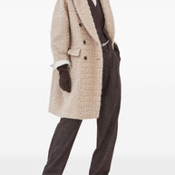 Brunello Cucinelli Virgin Wool And Mohair Coat With Dazzling Croc Motif
