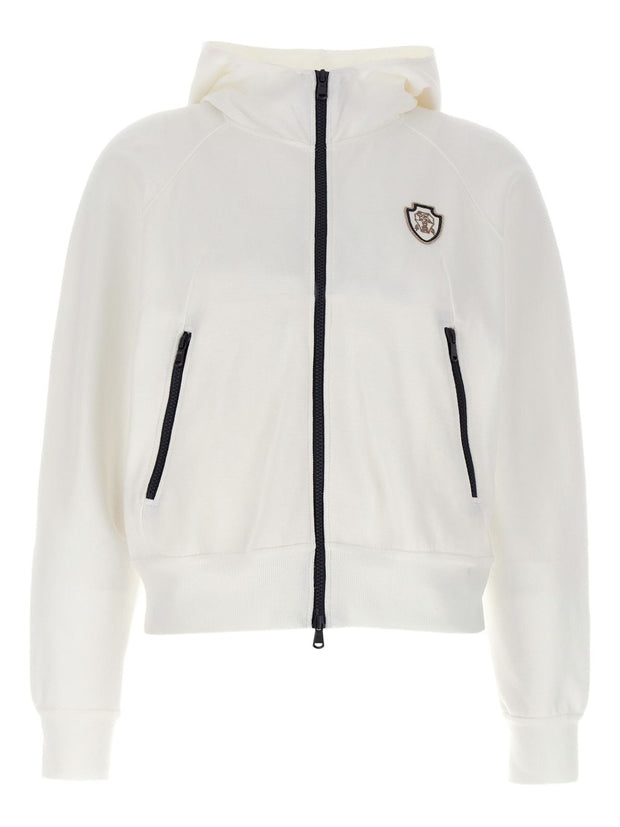 Brunello Cucinelli Logo Cotton Hoodie - White