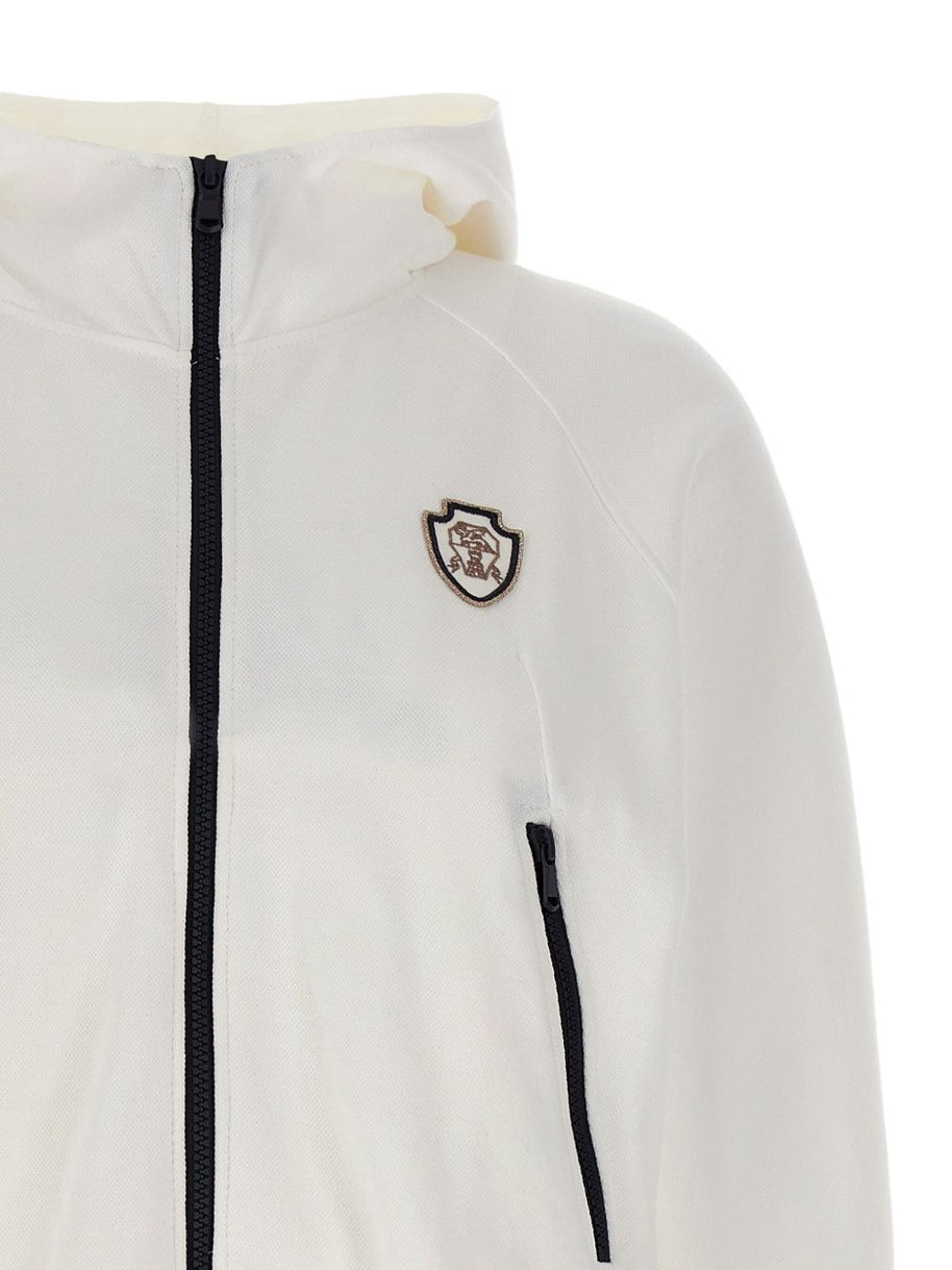 Brunello Cucinelli Logo Cotton Hoodie - White