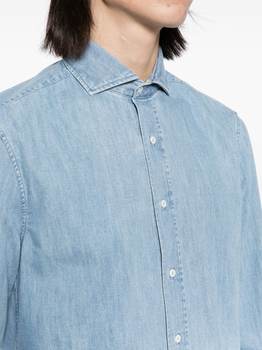 Brunello Cucinelli Cotton Shirt - Clear Blue