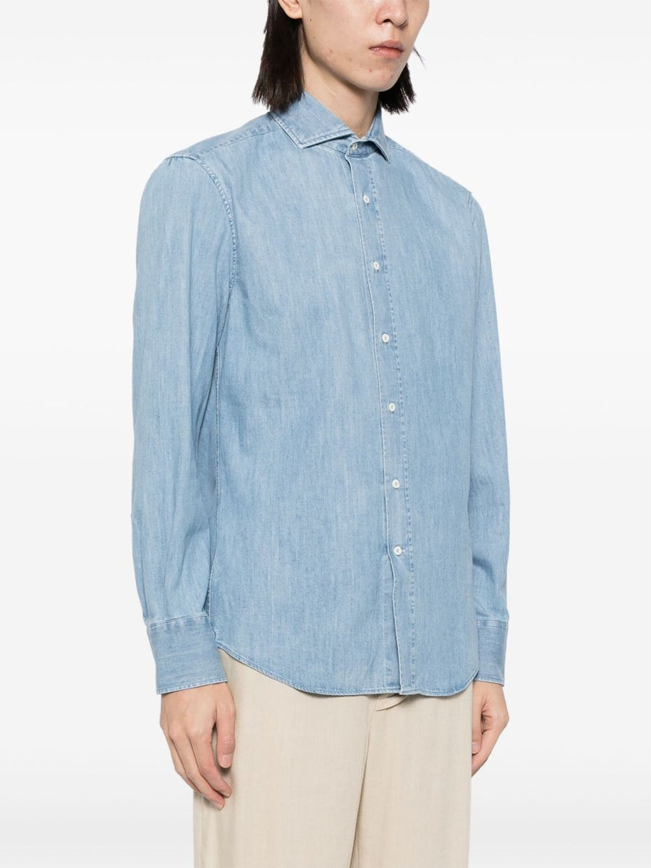 Brunello Cucinelli Cotton Shirt - Clear Blue