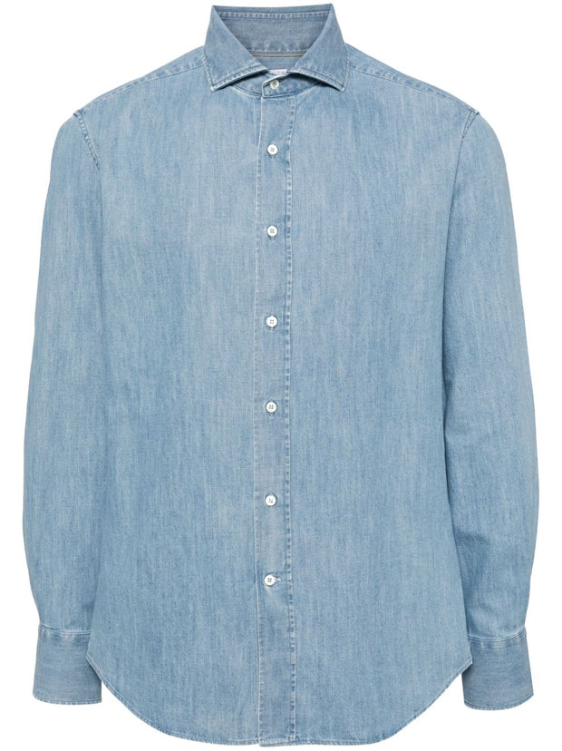 Brunello Cucinelli Cotton Shirt - Clear Blue
