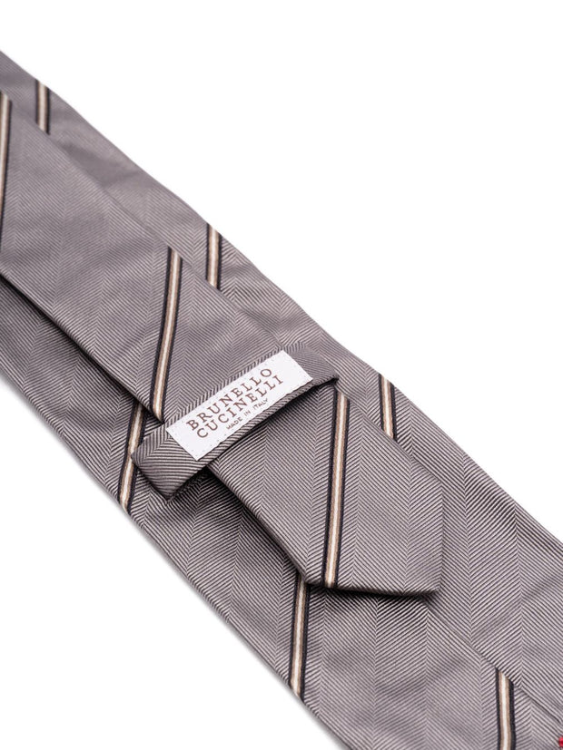 Brunello Cucinelli SIlk Tie - Grey