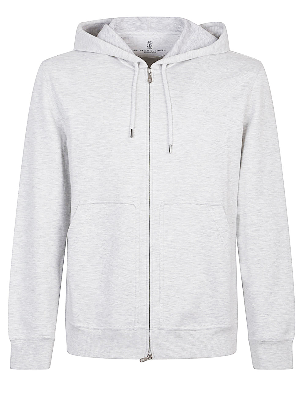 Brunello Cucinelli Cotton Blend Zipped Hoodie Grey