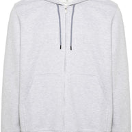 Brunello Cucinelli Cotton Blend Zipped Hoodie Grey