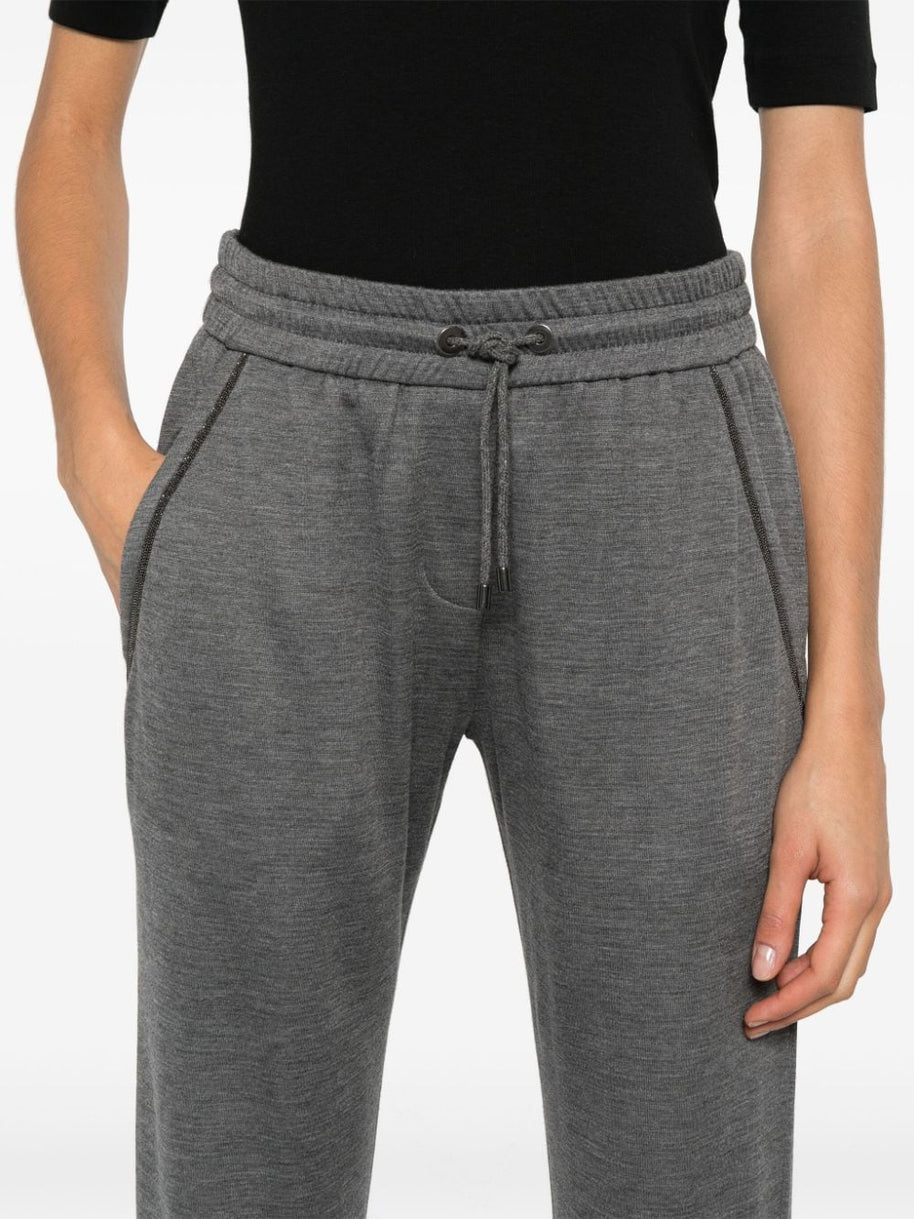 Brunello Cucinelli Cotton And Silk Blend Trousers - Grey