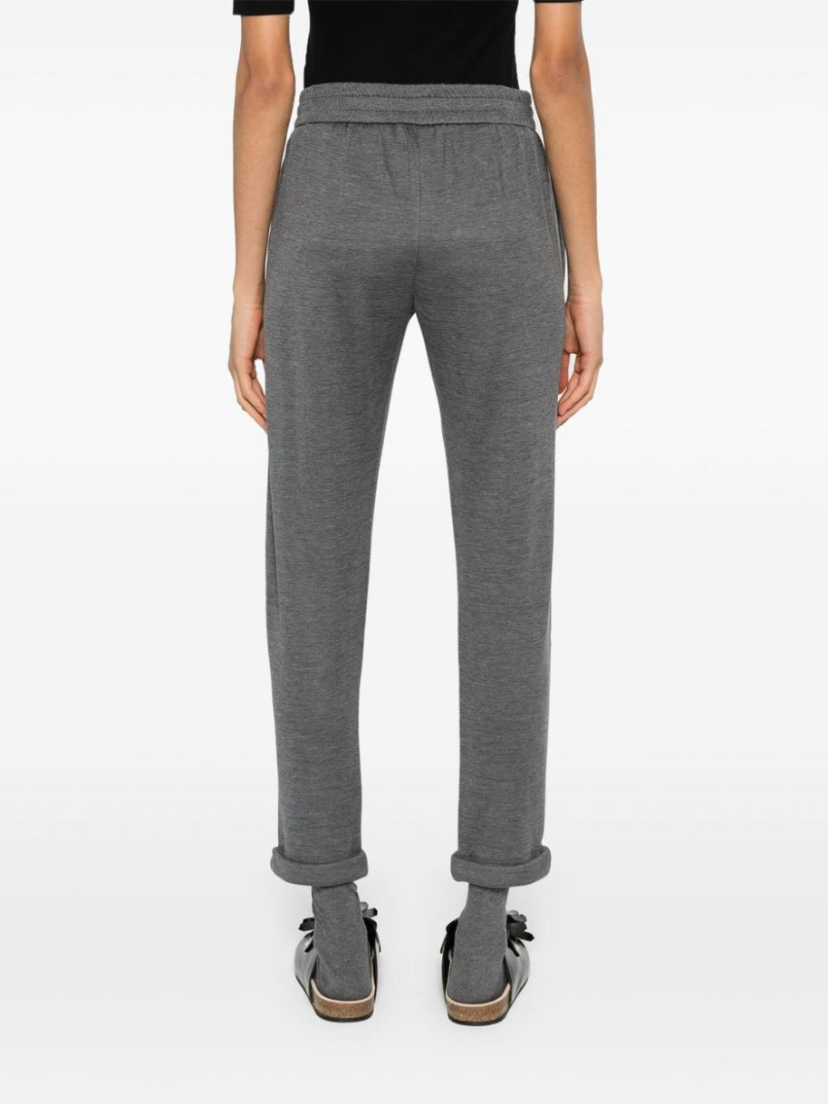 Brunello Cucinelli Cotton And Silk Blend Trousers - Grey