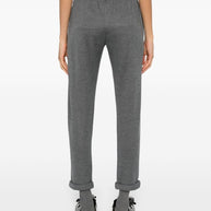 Brunello Cucinelli Cotton And Silk Blend Trousers - Grey