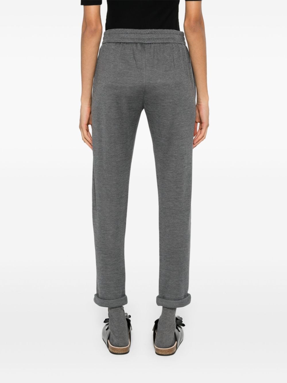 Brunello Cucinelli Cotton And Silk Blend Trousers - Grey