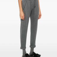 Brunello Cucinelli Cotton And Silk Blend Trousers - Grey