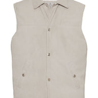Brunello Cucinelli Leather Down Vest - White