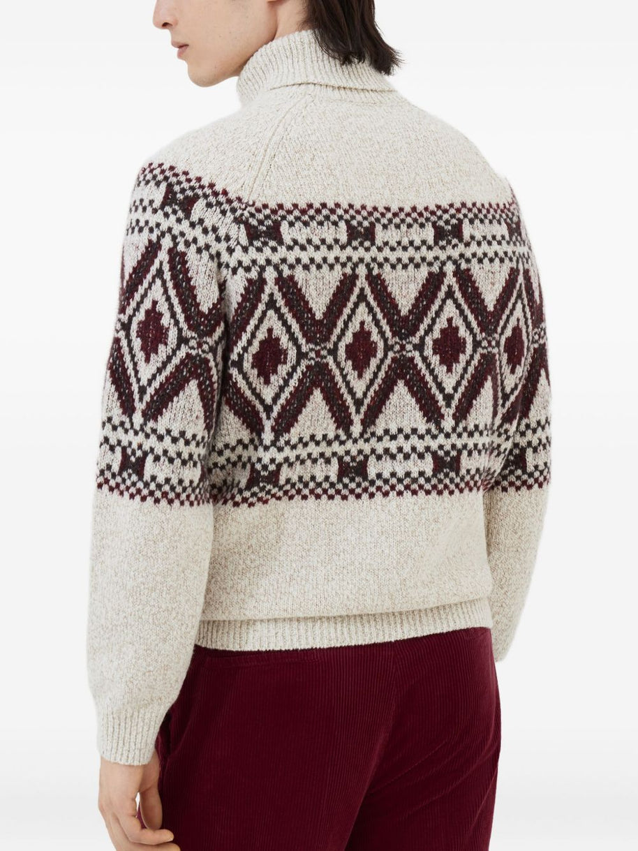 Brunello Cucinelli Wool And Silk Turtle-neck Jumper - Beige