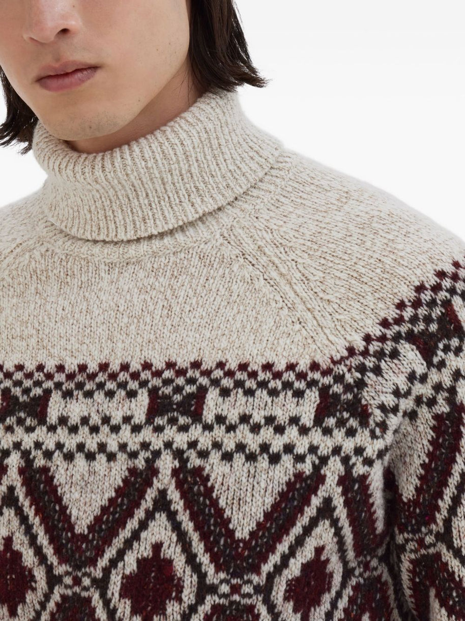 Brunello Cucinelli Wool And Silk Turtle-neck Jumper - Beige