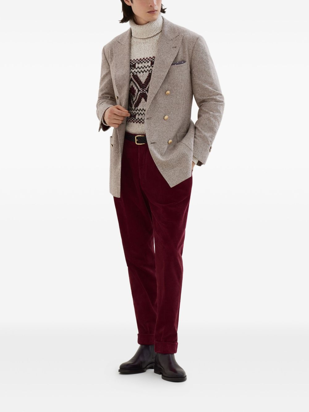 Brunello Cucinelli Jacquard Turtleneck Sweater