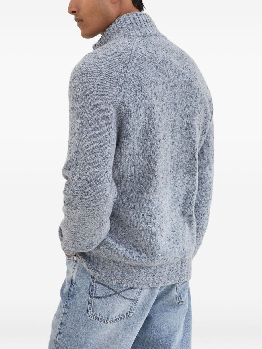 Brunello Cucinelli Cashmere Zipped Cardigan - Clear Blue