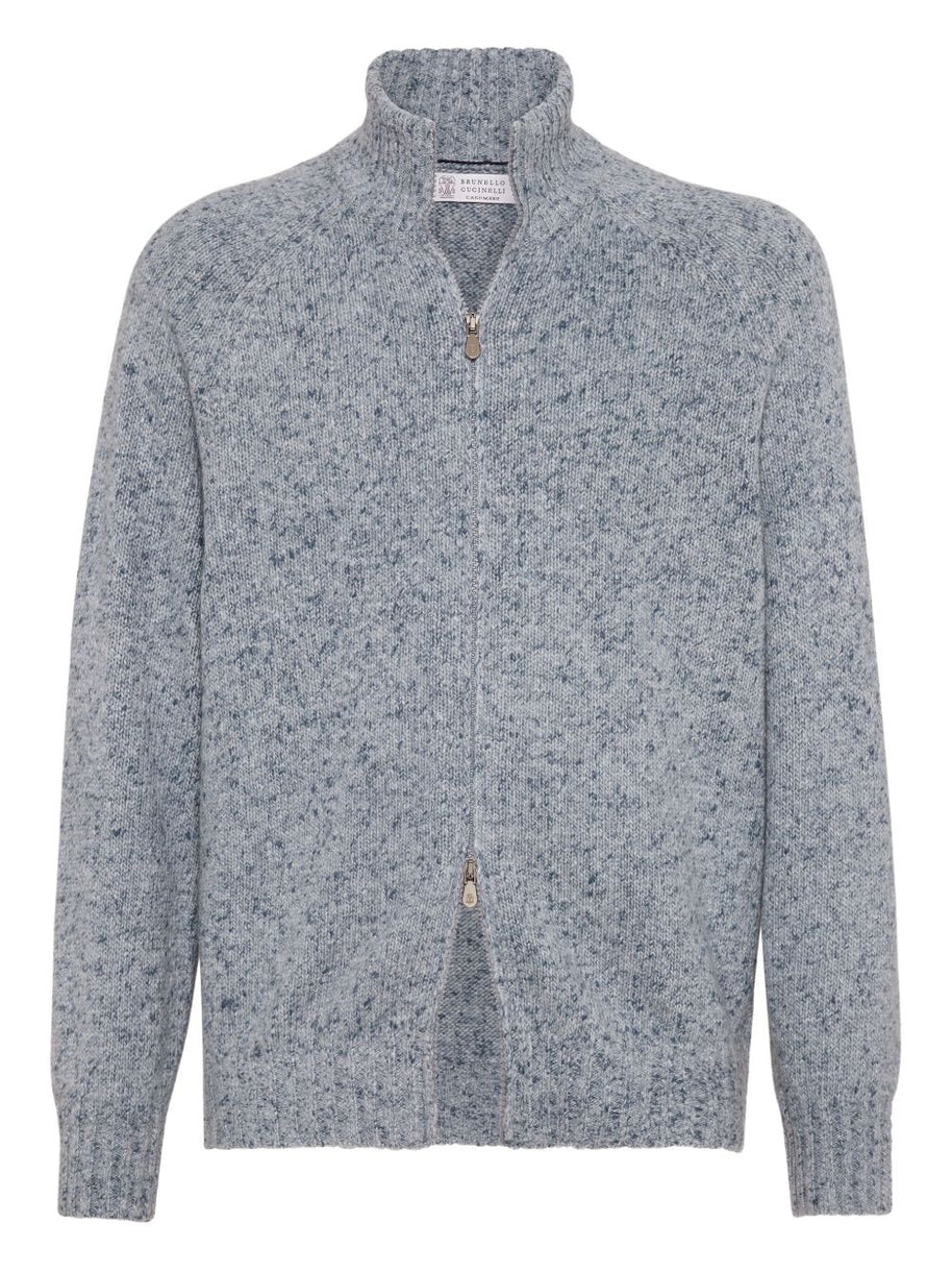 Brunello Cucinelli Cashmere Zipped Cardigan - Clear Blue
