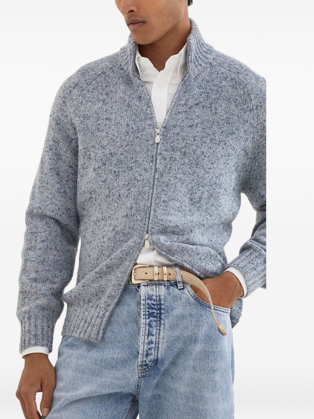 Brunello Cucinelli Cashmere Zipped Cardigan - Clear Blue
