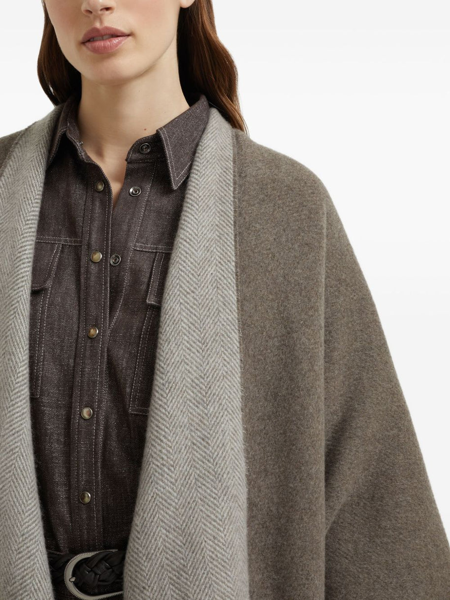 Brunello Cucinelli Wool Poncho - Brown