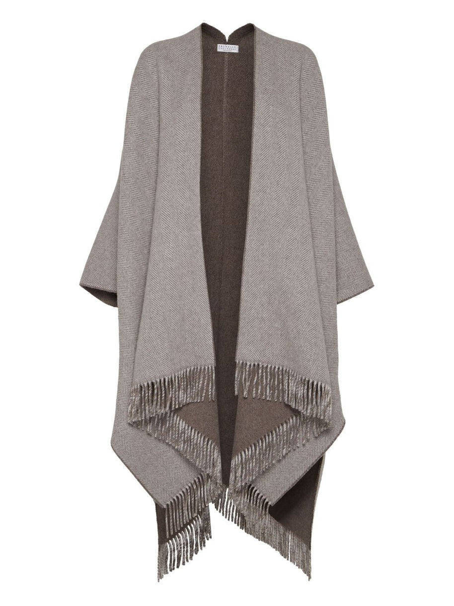 Brunello Cucinelli Wool Poncho - Brown