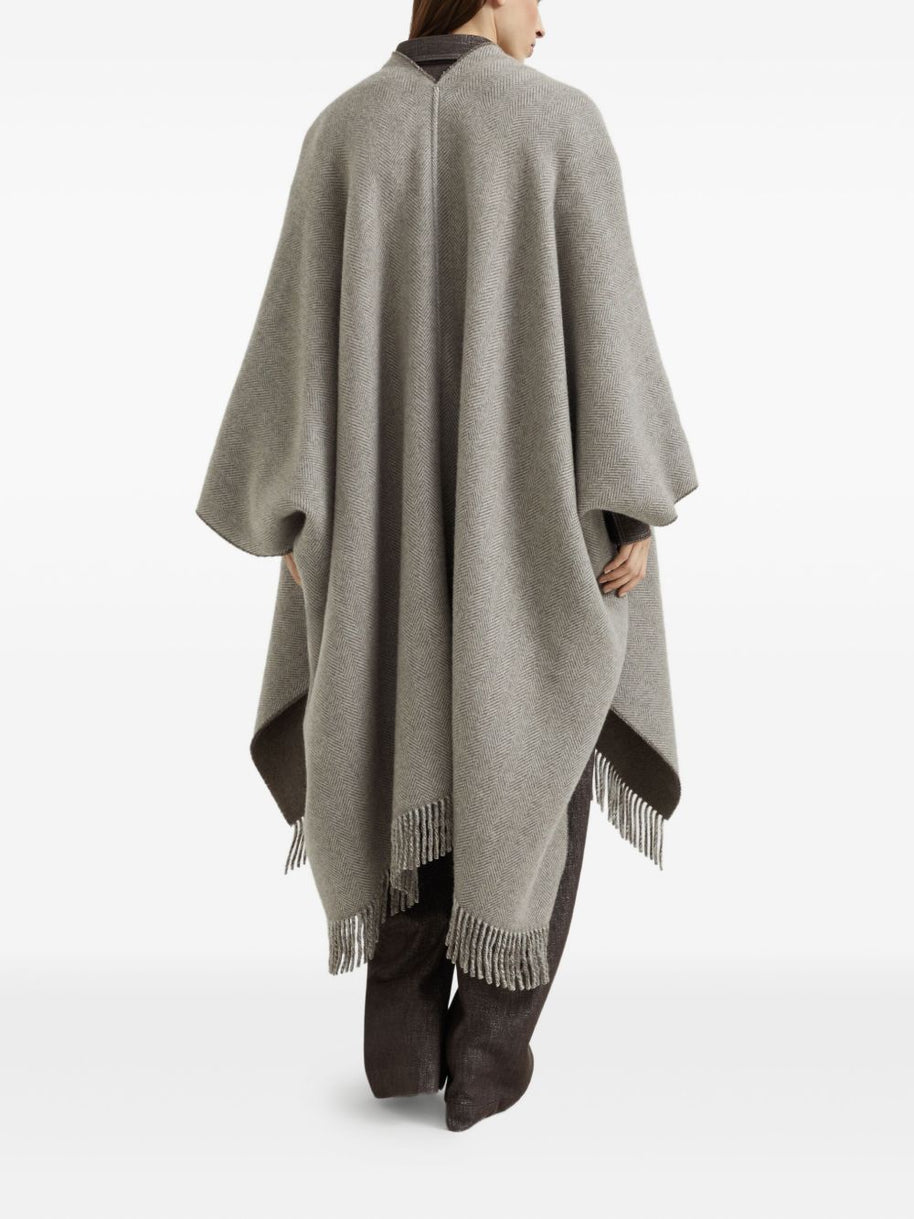 Brunello Cucinelli Wool Poncho - Brown