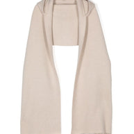 Brunello Cucinelli Wool And Cashmere Hooded Scarf - Beige