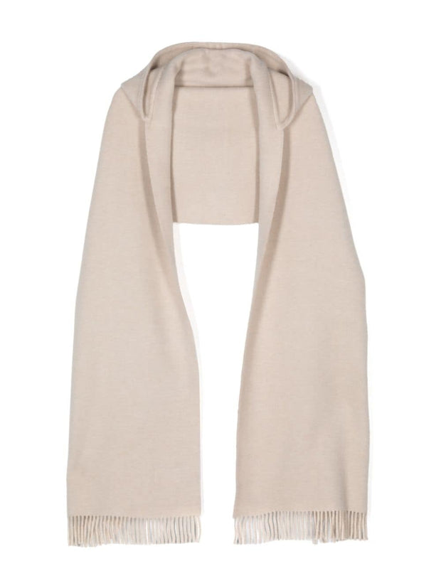 Brunello Cucinelli Wool And Cashmere Hooded Scarf - Beige