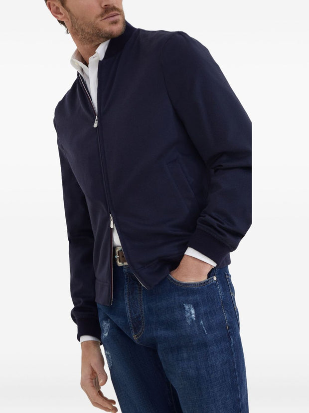 Brunello Cucinelli Cashmere Bomber Jacket - Blue