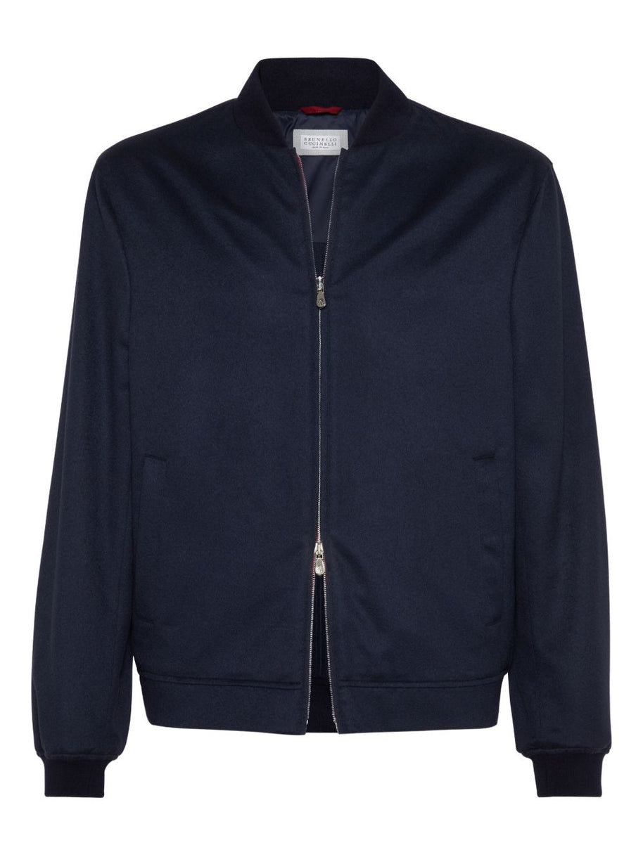 Brunello Cucinelli Cashmere Bomber Jacket - Blue
